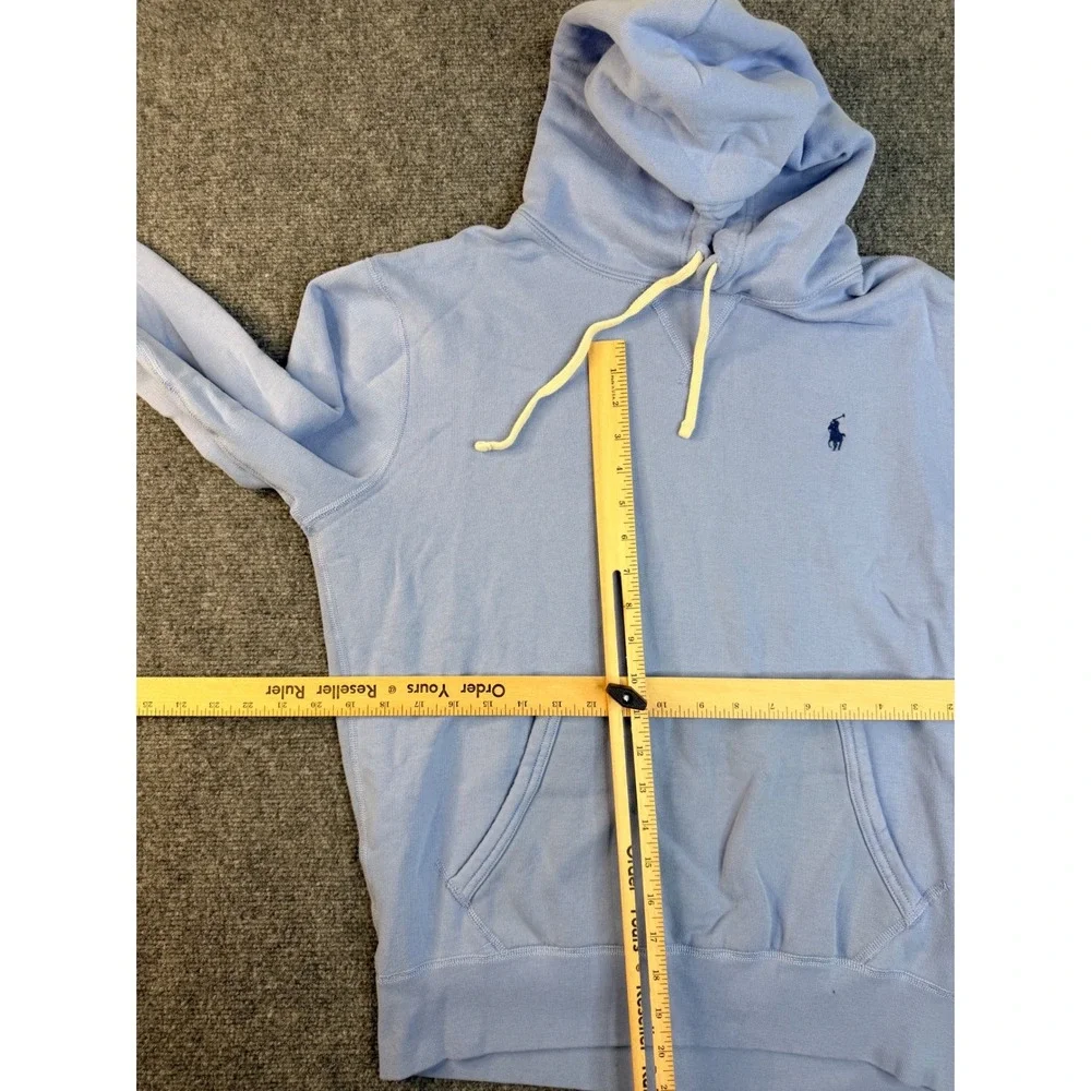 Polo Ralph Lauren Mens Size M Blue Fleece Hoodie Pullover Sweatshirt Embroidered - Picture 4 of 7